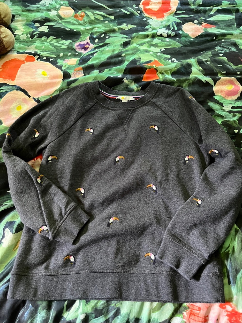 Boden Toucan Gray Cotton Sweatershirt - Picture 4 of 15